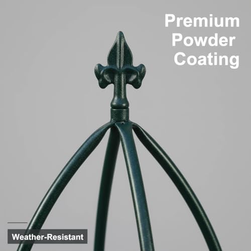 100% Metal Garden Obelisk Trellis Heavy Duty 6.3 ft for Climbing Vines (Green / Large)