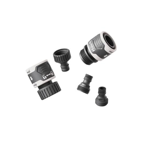 Garden Hose Fitting Quick Connector Set with Water Stop & Lock Feature Quick Release Kit Hose Fittings and Adapters (5 Count)