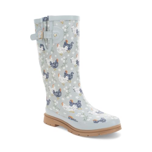 Women's Tall Waterproof Rain Boot (9 / Blue)