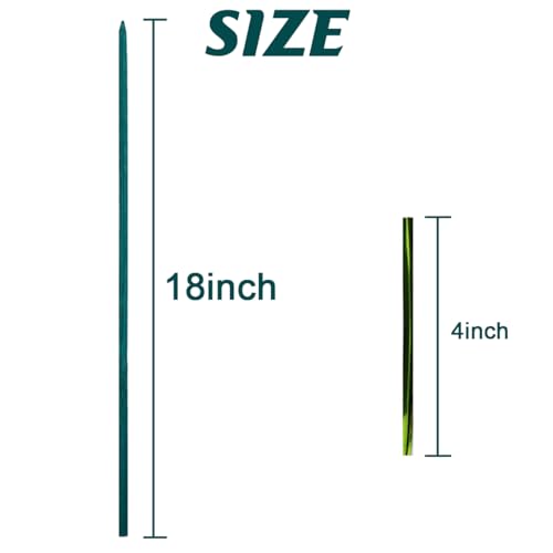 100PCS 18" Wooden Garden Stakes with 100PCS 4" Garden Ties (100 Count)