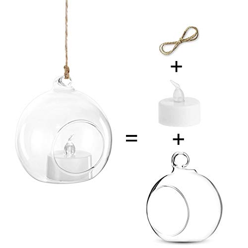 Hanging Glass Tealight Holders with LED
