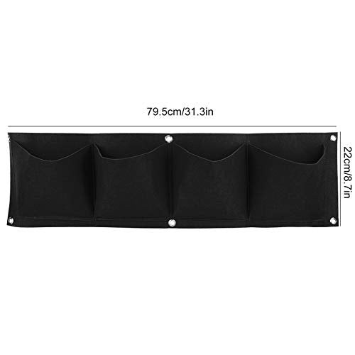 Vertical Hanging Outdoor Wall Planter 4Pcs 4 Pocket Plant Grow Bag Wall Mounted Reusable Degradable Felt Garden Planter