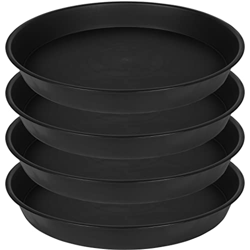 4 Pack of 20 21 inch Plant Saucer Round (21" (4 pack) / Black)
