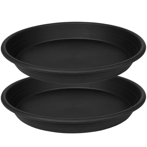 2 Pack of 10 inch Plant Saucer (10" (2 pack) / Black)
