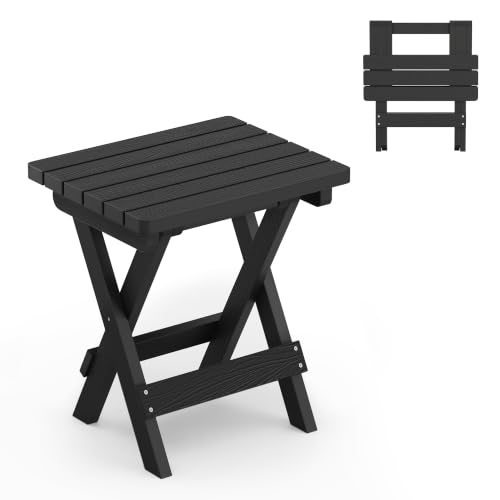 16.5 Inch Outdoor Folding Side Table (Black / 16.5 IN)