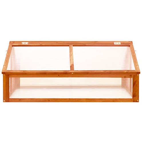 Firwood Garden Portable Wooden Greenhouse (44.8"x31.4"x19.6"/Brown)