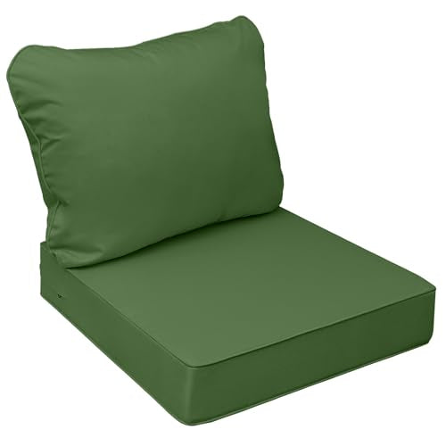 Outdoor Chair Cushions (Dark Moss Green / 22"x24"x5" / 22"x19")