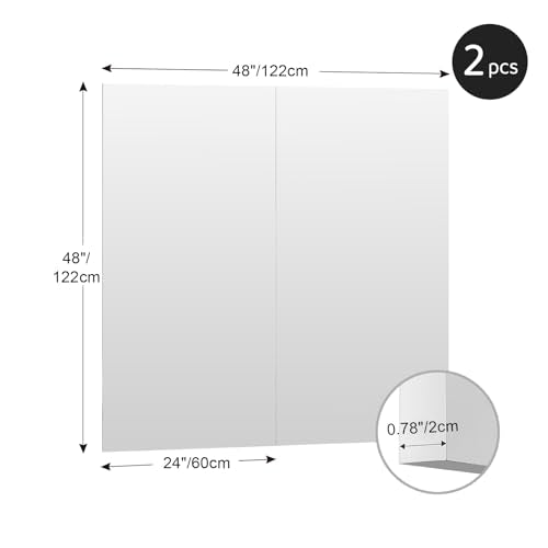 Gym Mirror 48"x24" 2 (Magnetic / 48 x 24 inch)