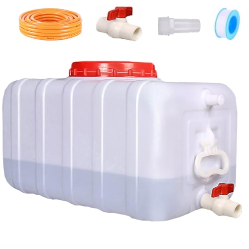 Portable Water Tank Water Storage Tank for Camping with Spigot Hose Plastic Water Container Water Storage Container for Emergency Water Storage Hiking Outdoor