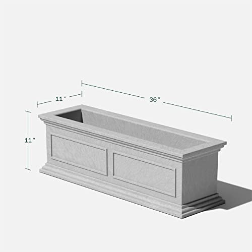 Brixton Series Window Box Planter (Gray / 11"H x 11"W x 36"L)