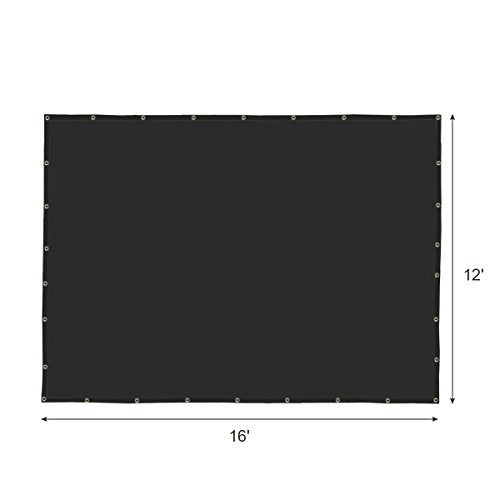 60% Shade Cloth 12X 16ft Sun Shade Fabric Greenhouse Shade Cloth Cover with Grommets Black