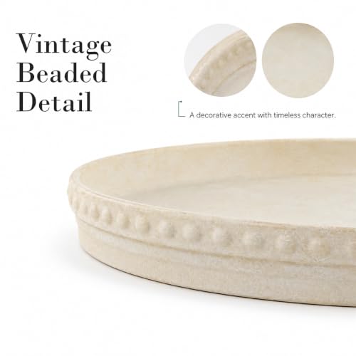 Plant Saucers (Beige White 10″)