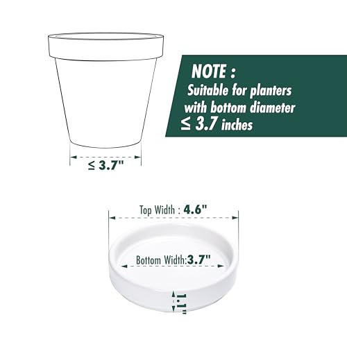 Modern Round 3.7 Inch Ceramic Plant Pot Saucer