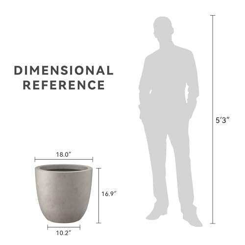 18 Inch Dia Round Concrete Planter (Buff Concrete / 18-Inch Dia)