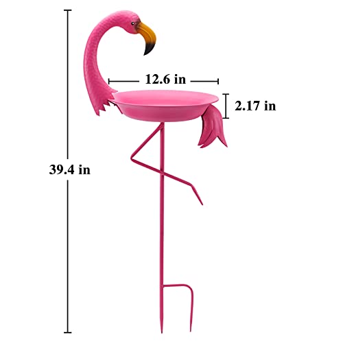 39.4" H Flamingo Bird Baths for Outdoor (Pink)