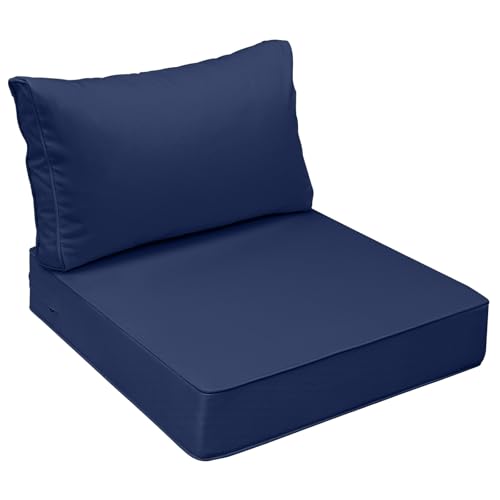 Outdoor Chair Cushions (Navy Blue / 25.5"x25.5"x5" / 25.5"x13.5")