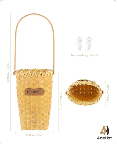 Woven Hanging Basket for Wall Door (Cone-Shaped)