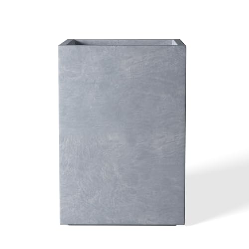 Accent Tall Square Blue Gray Concrete Planter 16" H (Slate Gray / 15.7" H)