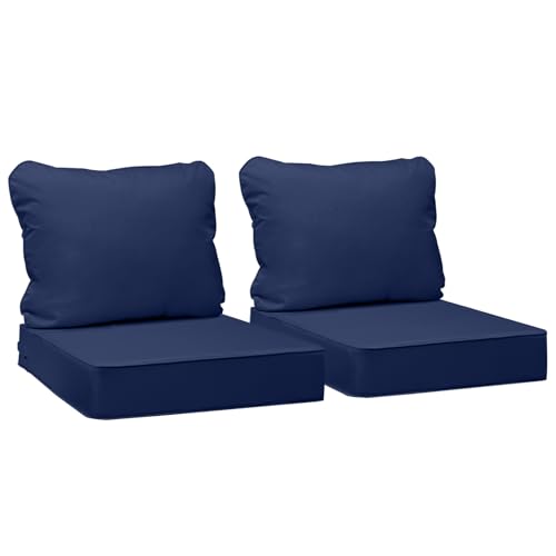 Outdoor Chair Cushions (Navy Blue / 19"x19"x3" / 19"x17")