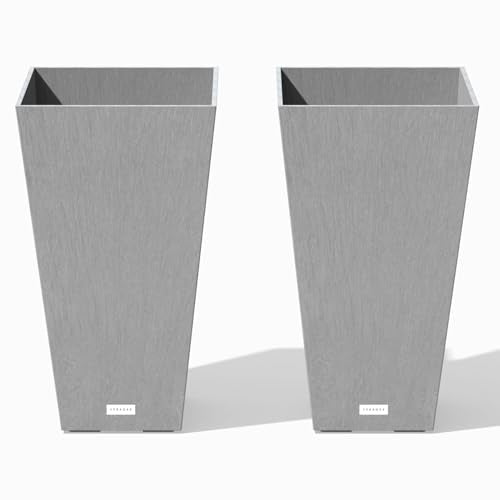 Pure Series Taper Planter (Gray / 24 inch - 2 Pack)
