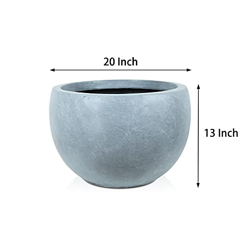 Blue Gray Concrete Planter 11.8" Dia All (Slate Gray / 11.8" d)