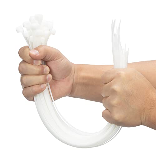 12 inch White Long Zip Ties Heavy Duty 400 PCS (White / 12 inch(250lb))
