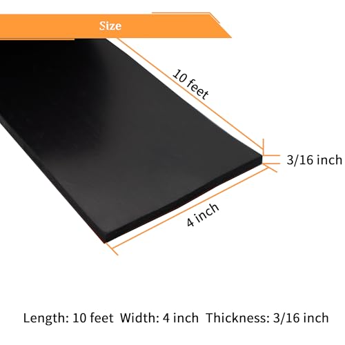 Adhesive Reinforced Solid Rubber Sheets (4" X 10' / .187" thick(Adhesive）)