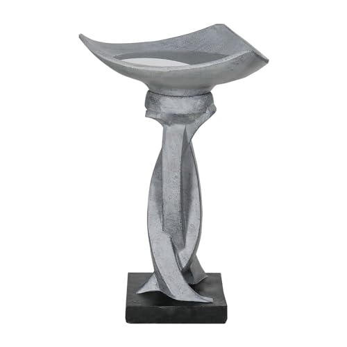 22.8”Tall Bird Baths for Garden (22.8in. H / Modern-gray)