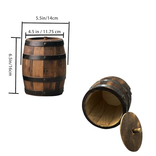 2 Pcs Wood Wine Barrel Vase 6" x 5" (2 Count)