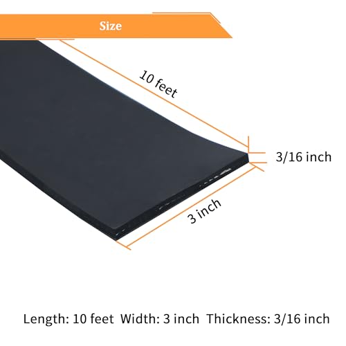 Adhesive Reinforced Solid Rubber Sheets (3" X 10' / .187" thick(Adhesive）)