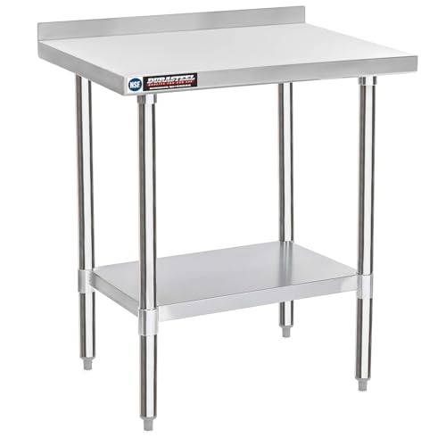NSF Stainless Steel Table (24" x 30" / Table with Backsplash)