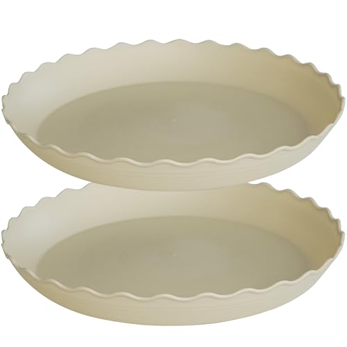2 Pack of 16 inch Plant Saucer Plant Tray (16" (2 pack) / Beige)