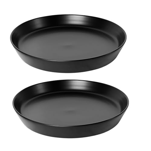 Ceramic Plant Saucer Tray 2 Pcs 6 7 Inch Black