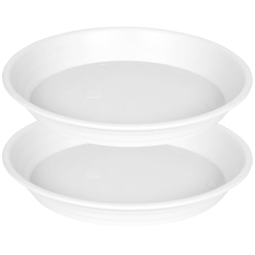 Plant Saucer Pot Tray 10 inch (10" - 2 Pack / White)