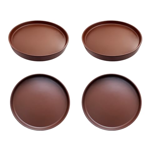 4 Pack Ceramic Plant Saucer Pot Tray 4 Inch ((4.5"/4.1")-4pack / Brown)