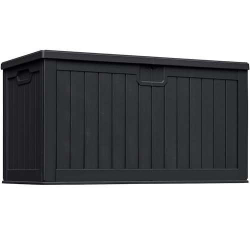 230 Gallon HDPE Outdoor Storage Box with Removable Dividers (230 Gallon / Black)