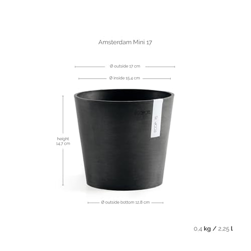 Amsterdam Mini Round Flower Planter (Dark Grey / 7 Inches)