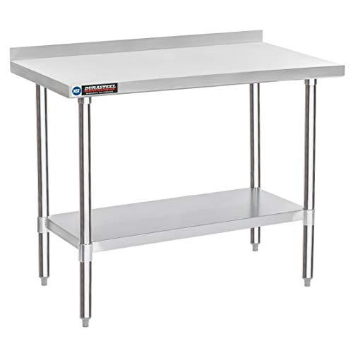 NSF Commercial Kitchen Table (24 x 48 inch / Table with Backsplash)