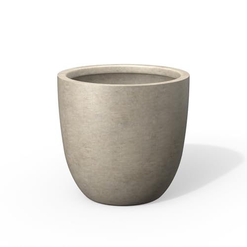 Round Concrete Planter (Weathered Concrete / 10-Inch Dia)