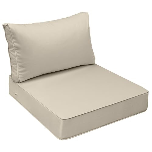Outdoor Chair Cushions (Khaki Beige / 25.5"x25.5"x5" / 25.5"x13.5")