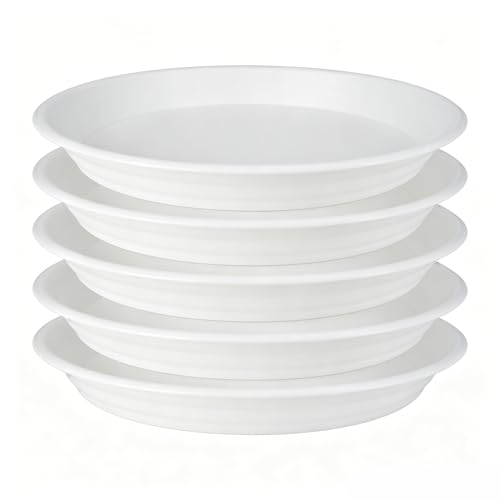 5Pcs Plant Saucer Tray (14in（5pcs） / White)
