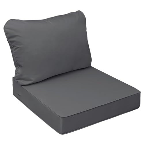 Outdoor Chair Cushions (Dark Gray / 19"x19"x3" / 19"x17")