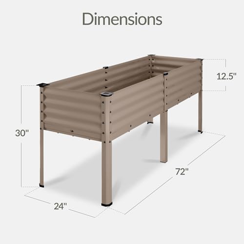 72x24x30in Non Toxic Galvanized Raised Garden Bed (72x24x30in / Taupe)