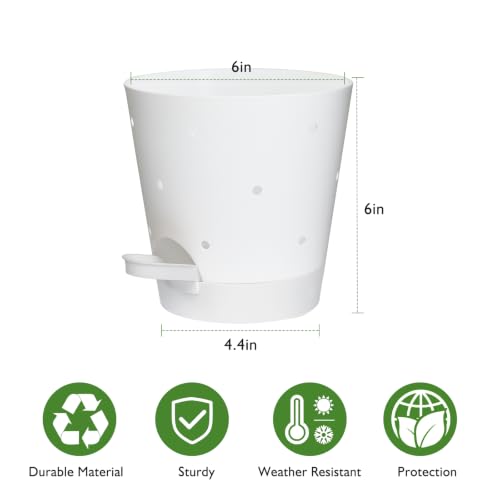 Orchid Pots with Holes (White-5pack)