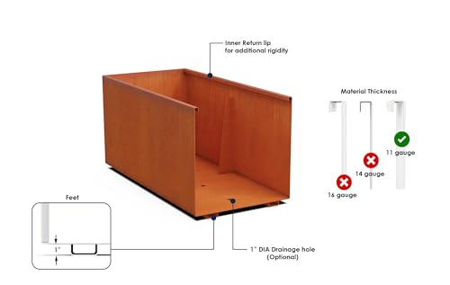 Large Rectangular Planters for Outdoor Plants (288 Sq Ft)