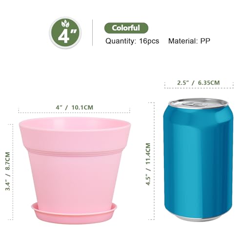 4 inch Small Plastic Nursery Pots (16 Count)