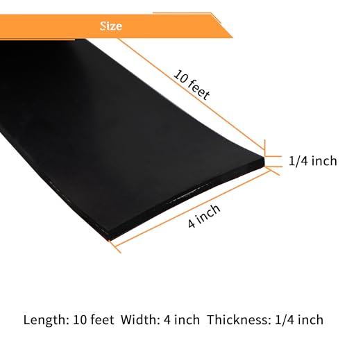Adhesive Reinforced Solid Rubber Sheets (4" X 10' / .250" thick(Adhesive）)