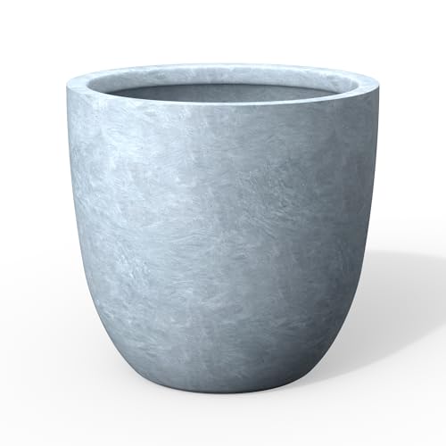 Round Concrete Planter (Blue Gray / 14-Inch Dia)
