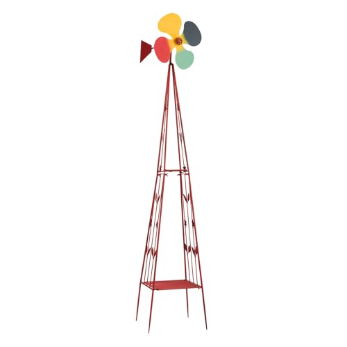 6FT Windmill for Yard Garden Decoration (Red)