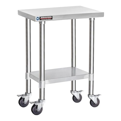 24x18 NSF Stainless Steel Cart Work Table (24" x 18" / Table Cart with Casters)